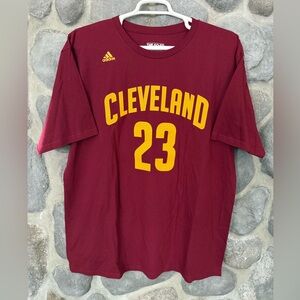 Adidas LeBron James Cleveland Cavaliers #23 T-Shirt Burgundy Men’s 2XL NWOT